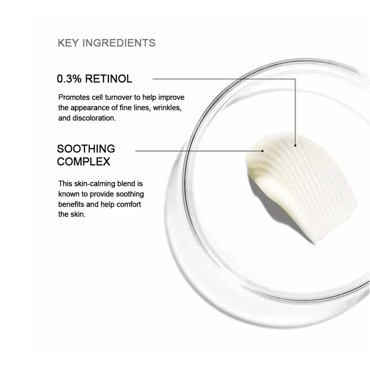 private label skincare hot selling skin care products 0.3% retinol  anti-aging and anti wrinkle cream