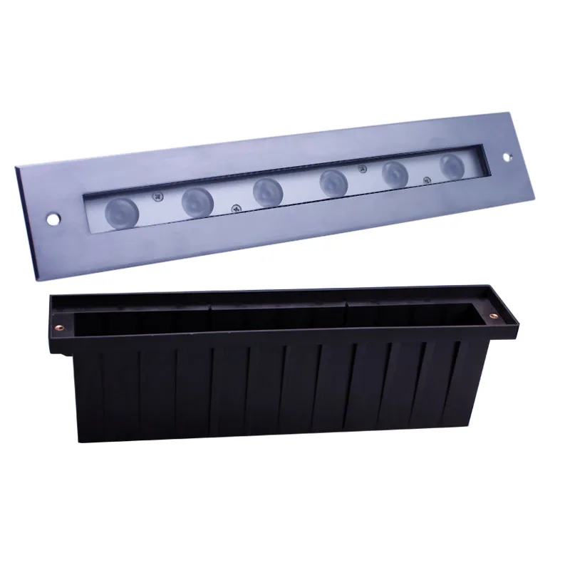 12V 18W RGB White IP68 Waterproof Recessed Rectangle LED Underwater Linear Light For Swimming Pool Fountain
