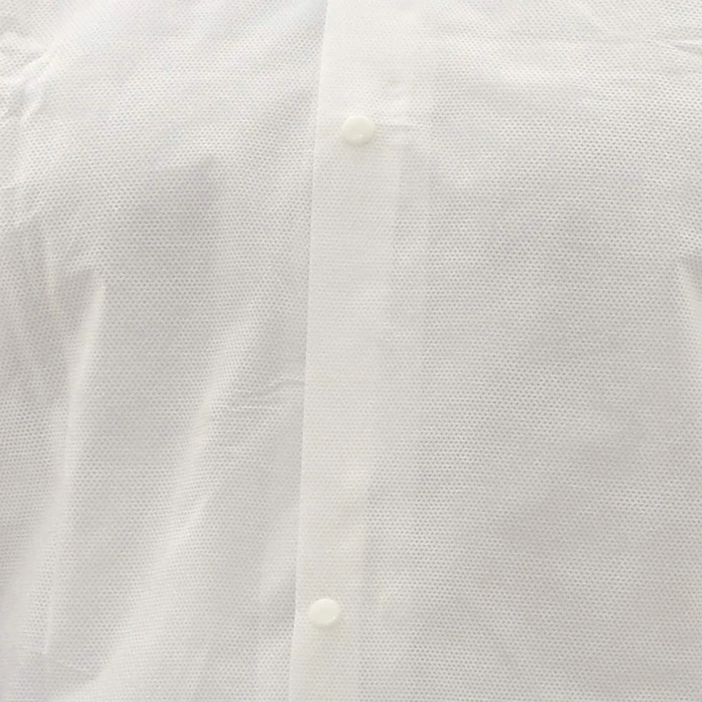 Одноразовое лабораторное пальто SMS без карманов, Белый, средний размер, 10 упаковок