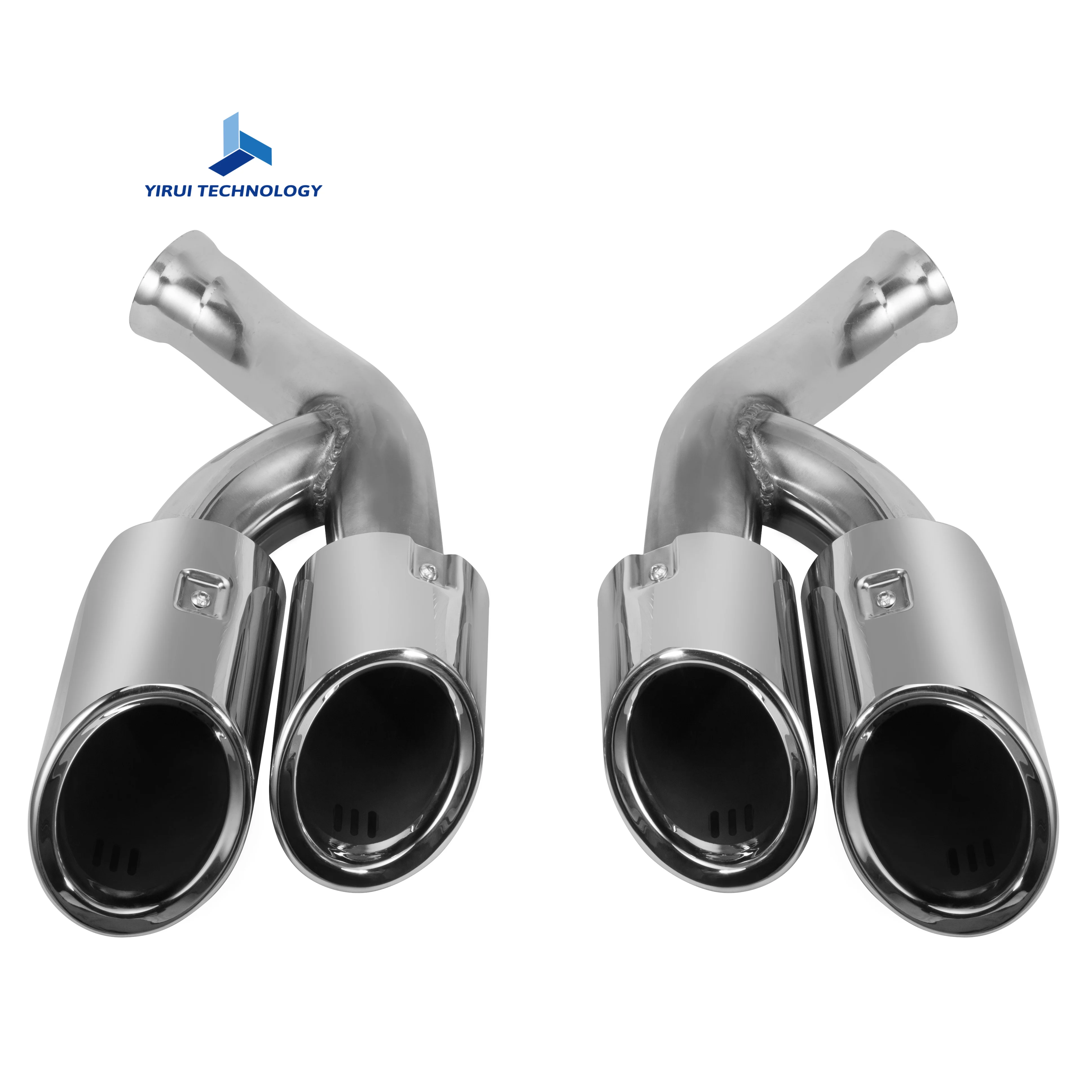 Split Round Stainless Steel Exhaust Tail Pipe Car Modified Tail Throat For Porsche Cayenne 2015-2018 Upgrade GTS
