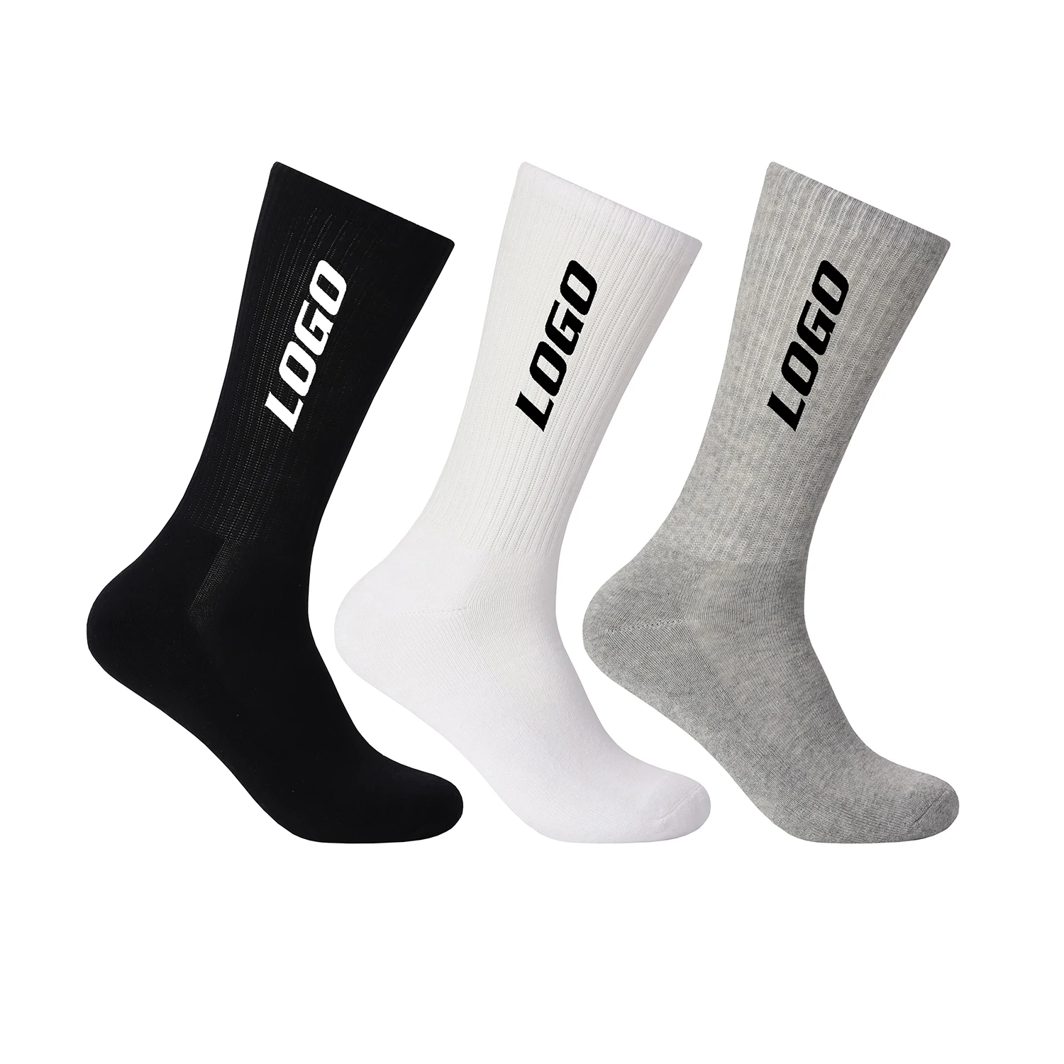 OEM Mens Outdoor High Quality Cotton Sports Athletic Anti Slip Crew Custom Logo Men Basketball Socks