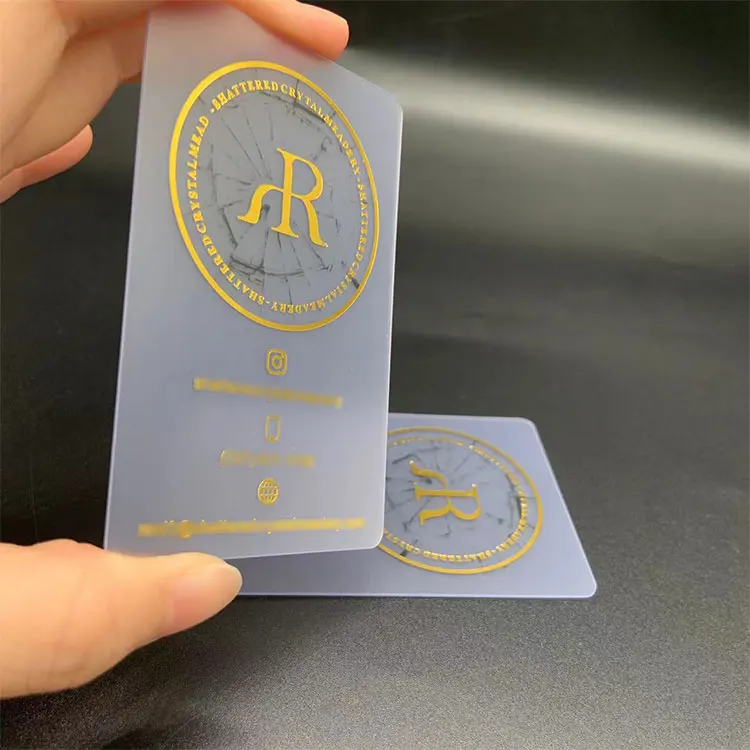 China Factory Customize Hot Sale Elegance Style Golf Foil Transparent Plastic PVC Matte Business Card