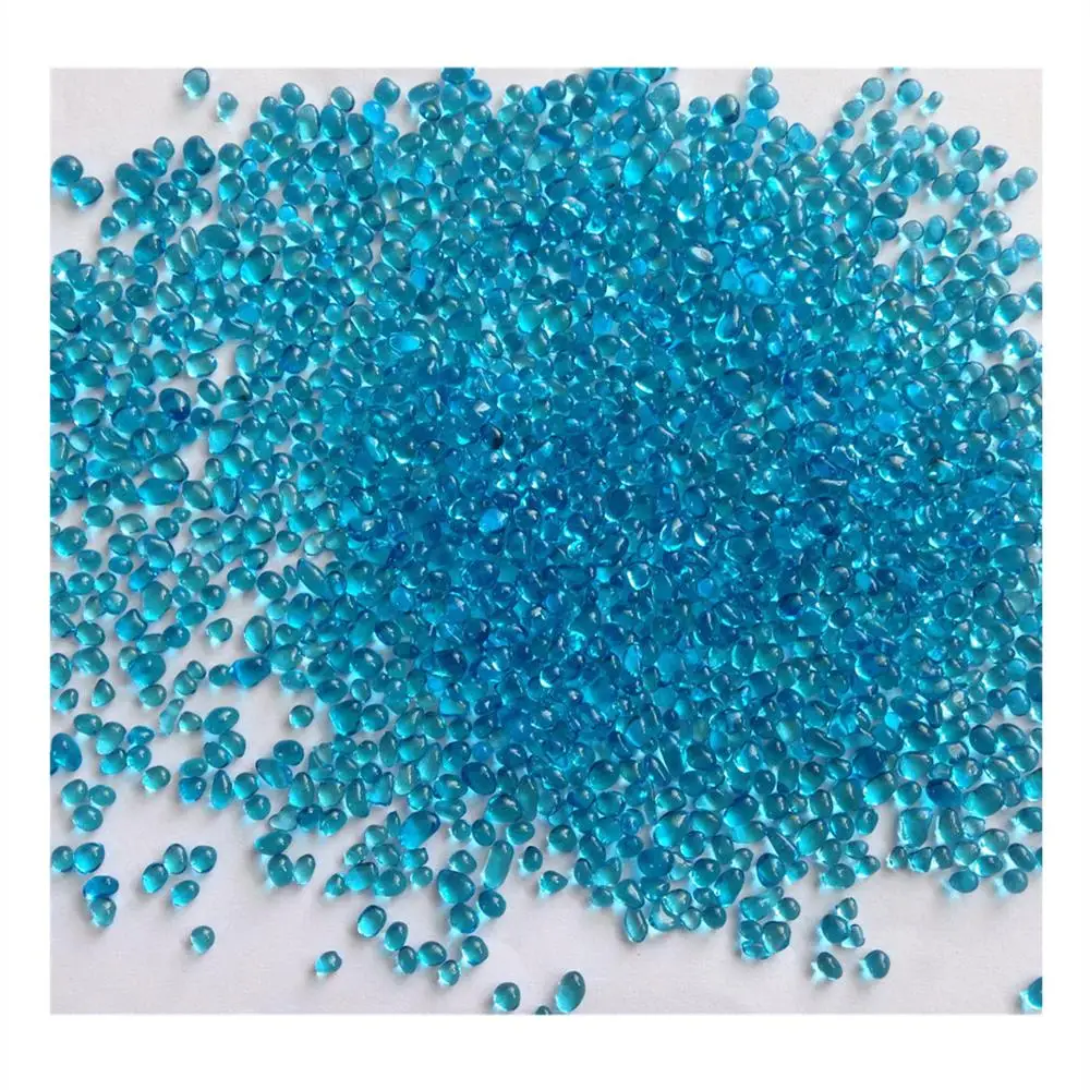 2-4mm Dark Blue Swimming Pool Irregular Glass Beads