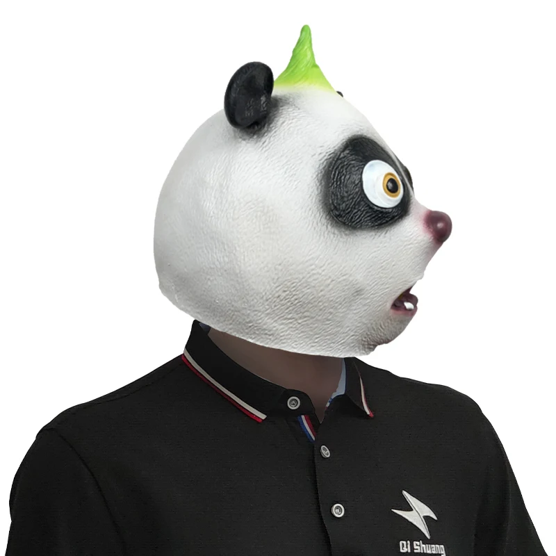 Customized Realistic Chinese National Treasure Panda Halloween Latex Animal Mask Cosplay Party Performance Props