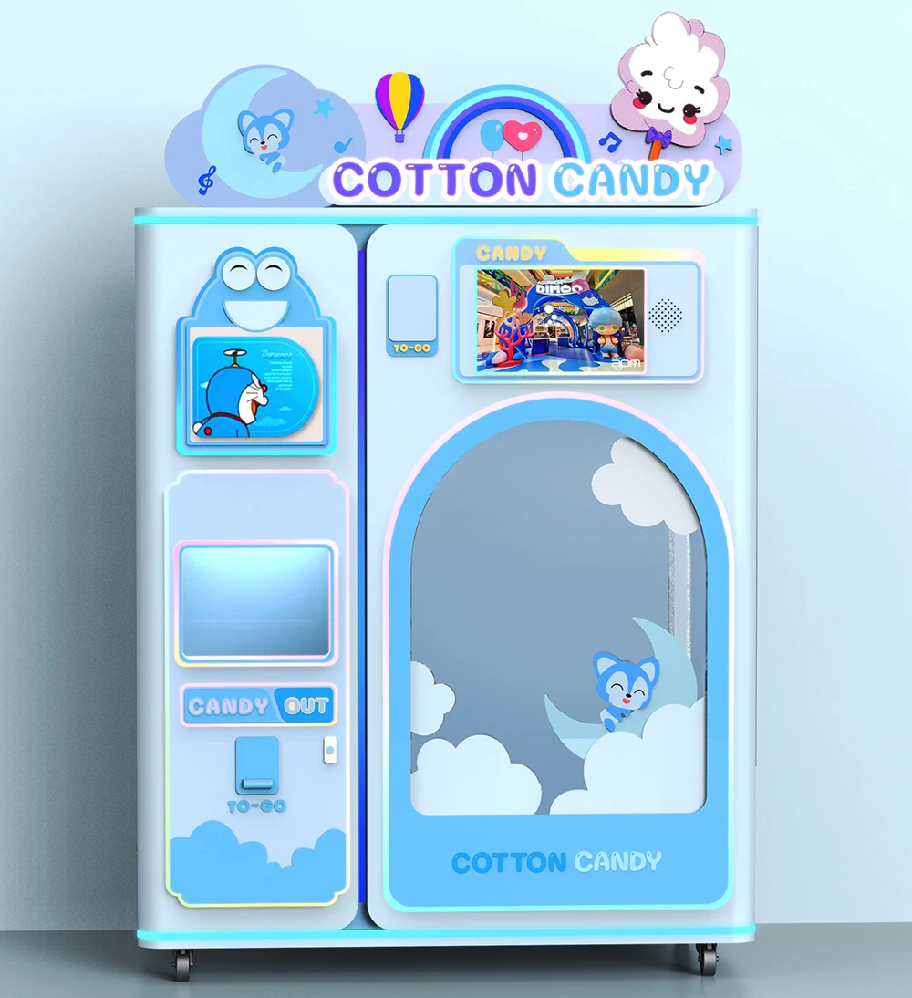 Automatic Candy Floss Vending Machine Coton Candy Machine Candy Dispenser Machine