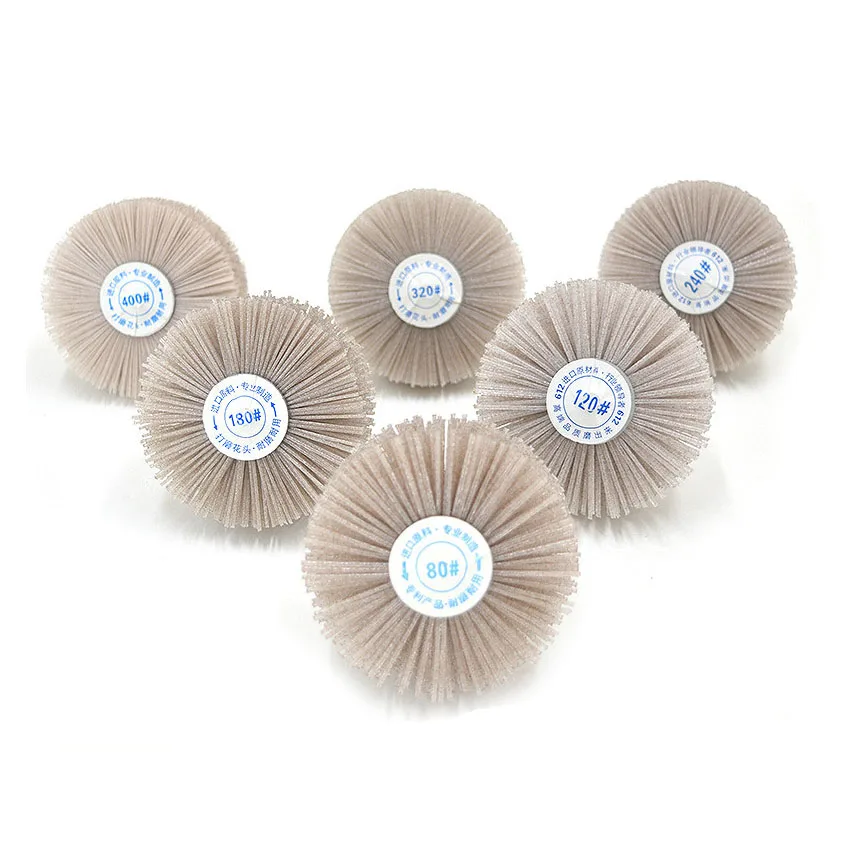 80# 120# 180# 240# 320#400#600# DuPont nylon wire grinding head polishing wheel brush for wood root carving