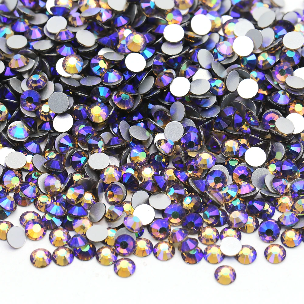 XULIN Wholesale LCT AB 10Gross 100Gross Package SS16 SS20  Glass Crystal Stone Non Hot Fix Crystal AB Rhinestone