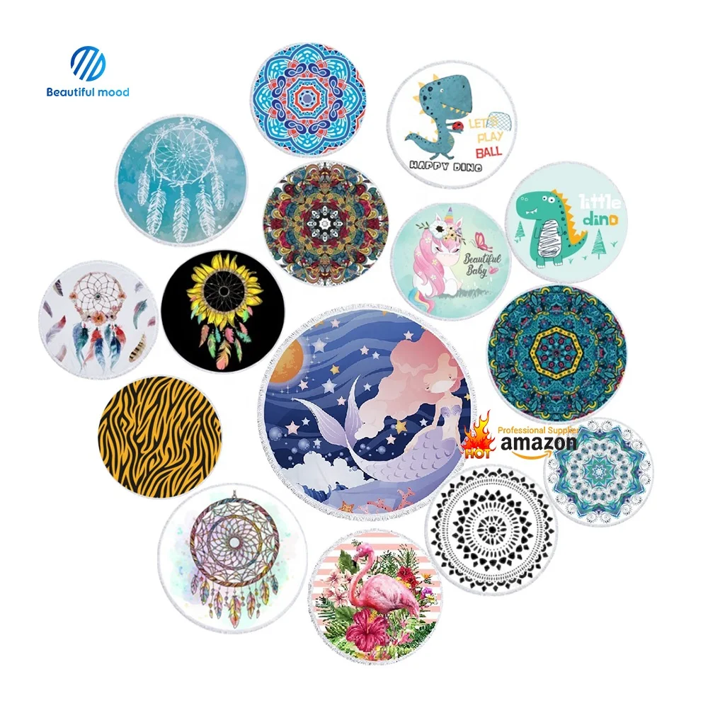 Европейское и американское пляжное полотенце из микрофибры с бахромой