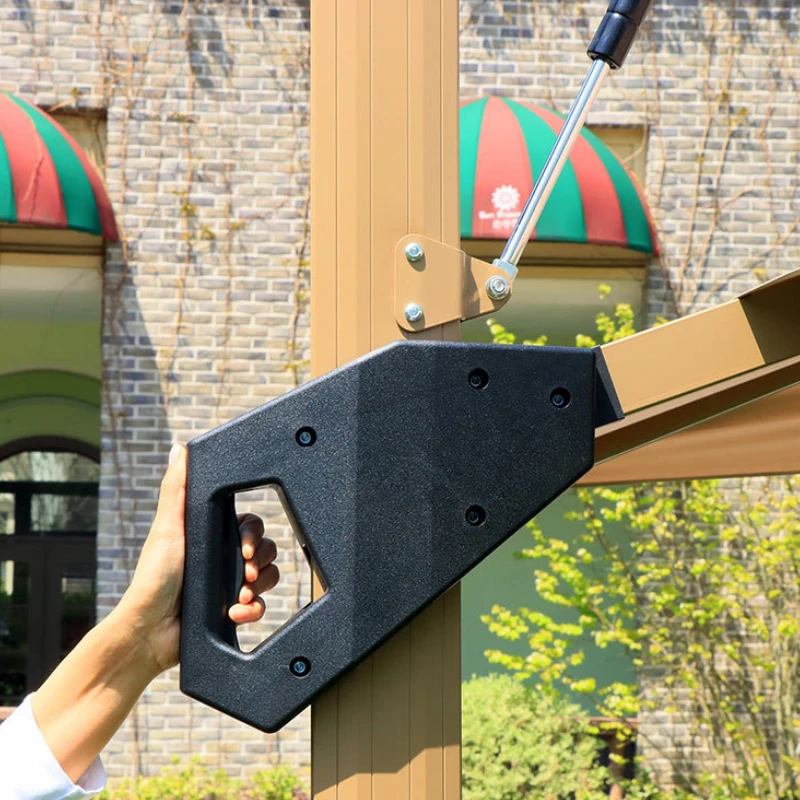 Glamping hydraulic parachute cantilever patio umbrella heavy duty luxury sun patio outdoor garden umbrella and base