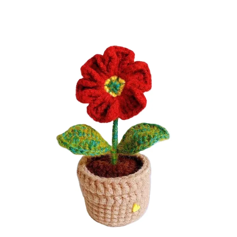 2022 Hot Sale Customized Amigurumi Handmade Crocheted Flowers and Plant