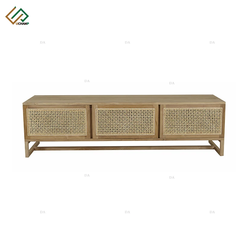  Wooden Furniture One Drawer Nightstand Rattan Bedside