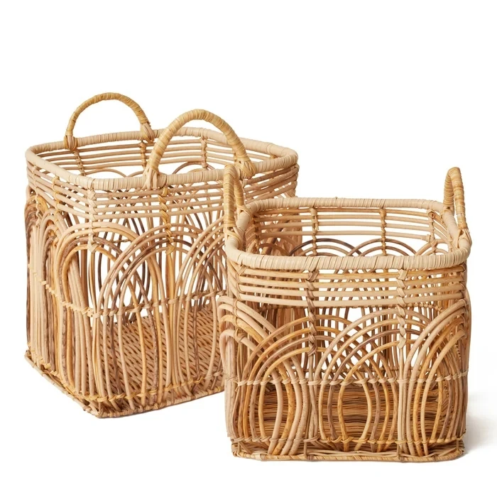 New Arrival Rattan Woven Baskets Suppliers Weaved Baskets Wicker Collapsible Clothing Laundry Hamper Home Storage Organization