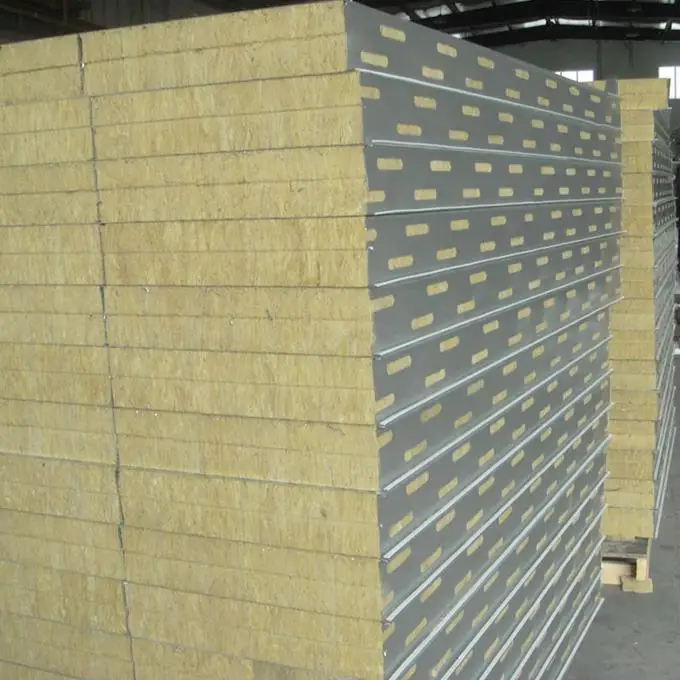 Cheap Fireproof 100kg/m3 Board Supplier Price Rock Wool Sandwich Panel