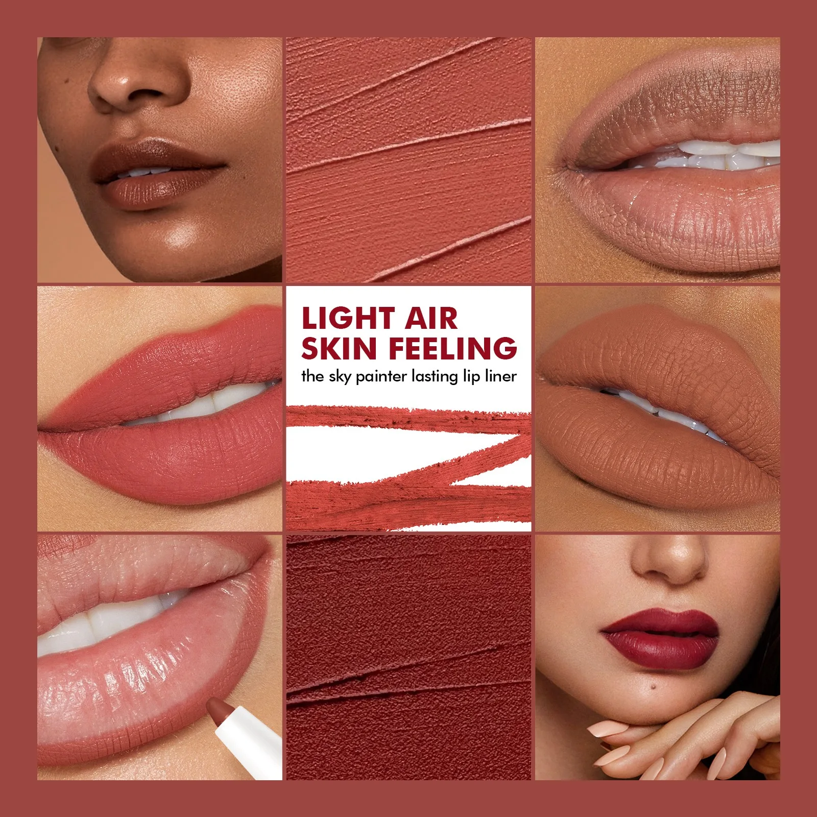 Wholesale creamy lip liner highly pigmented natural Private brand waterproofing lipliner 8 colors lip liner