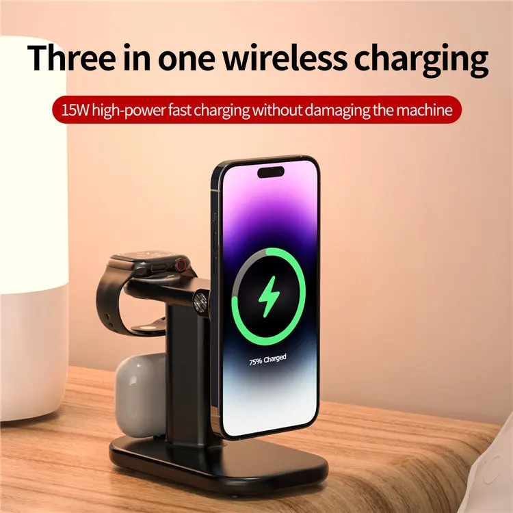 2023 New Design Product Mobile Phone Charger Station Dock Qi Fast Smart Charging Multi Wireless For iPhone 14 13 12 11 Pro Max