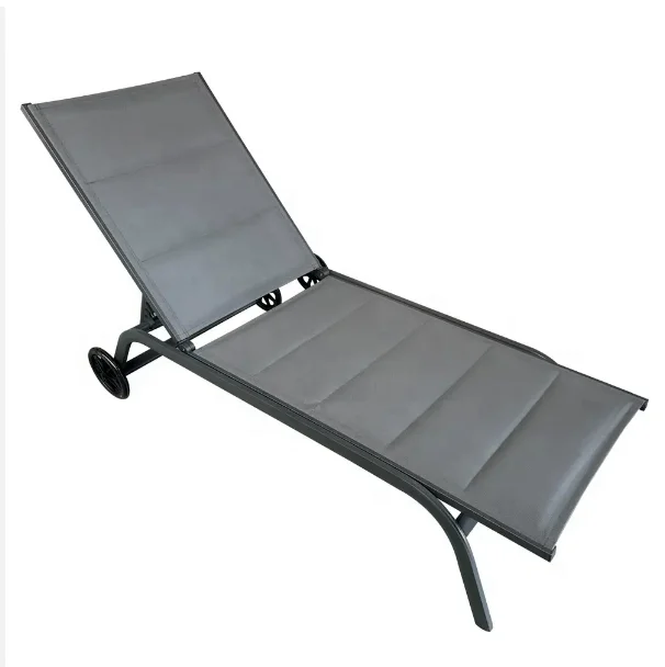 2024 hot sale high quality aluminum pool lounge chair chaise lounge outdoor hot sales sun lounger chair with wheels