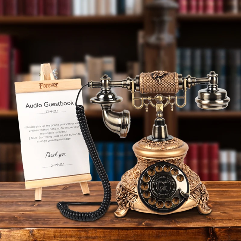 Video record audio guestbook phone for wedding decoration vintage retro audio guestbook