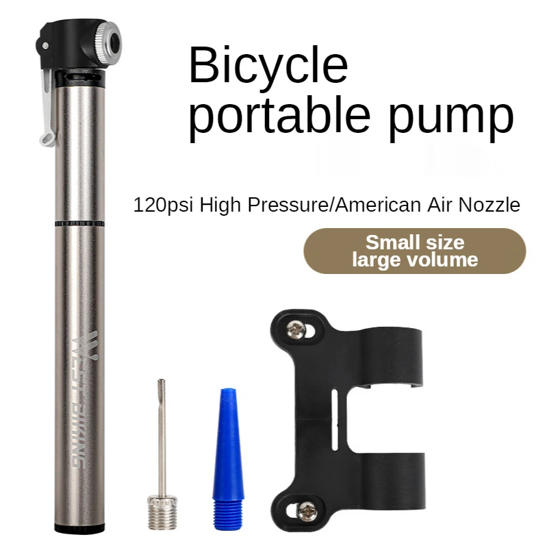 High-Pressure Bicycle Accessories Pump Aluminum Alloy Mini Portable With Hose Pump Outdoor Riding Equipment