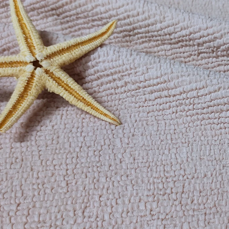 Swimwear Crinkle 92 Nylon 8 Spandex Stretch Knit Seersucker Fabric for Swimsuit