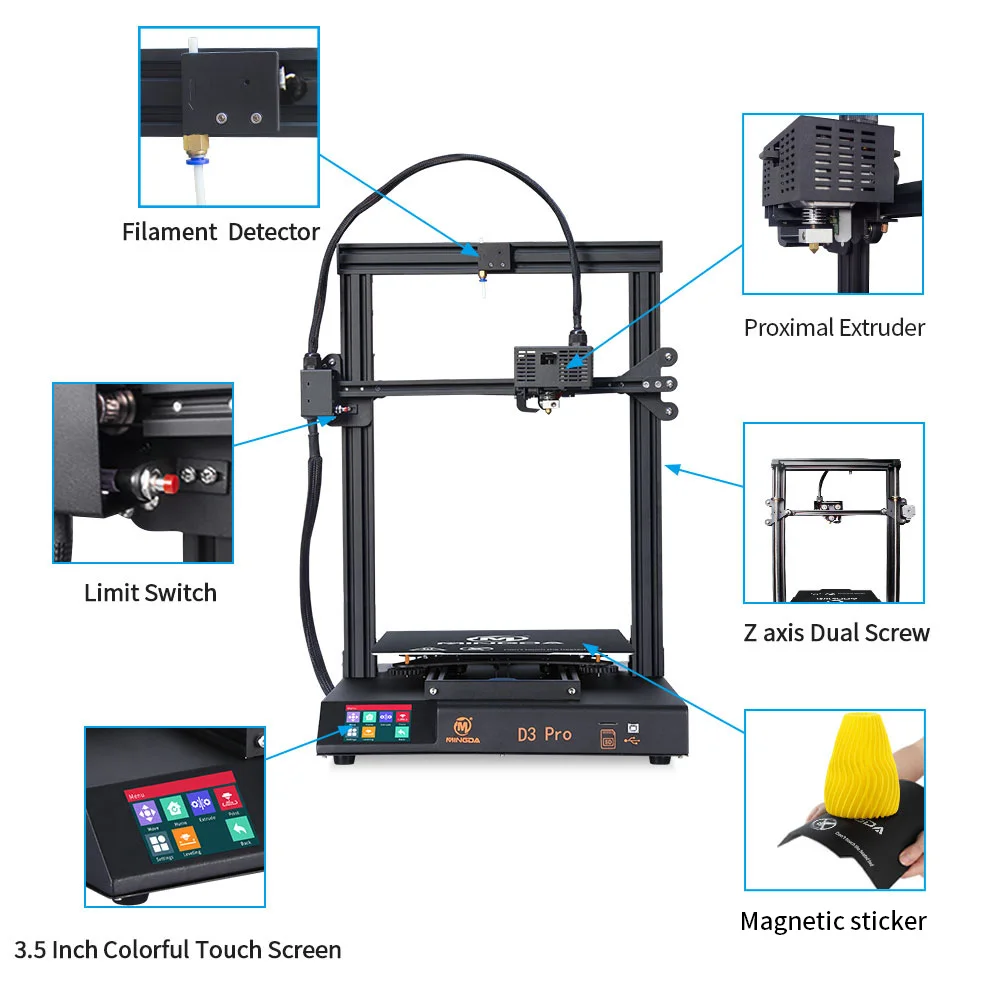 MINGDA D3 Pro Newest Large Size 320*320*400mm Cheap DIY 3d Printer with 3d Touch Auto Leveling Function