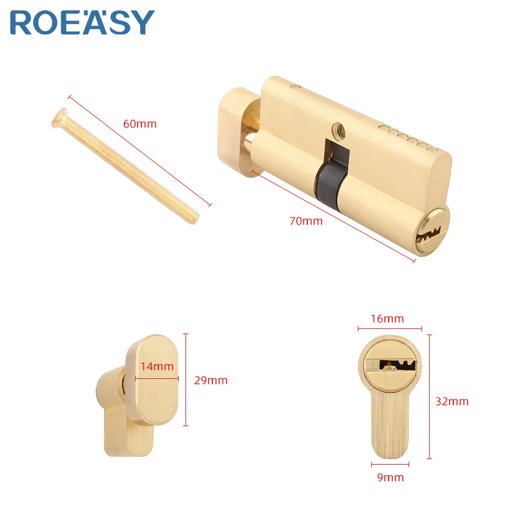 ROEASY 70mm Door Lock Cylinder With Emergency Bottom High Quality Safe Core Body for Smart