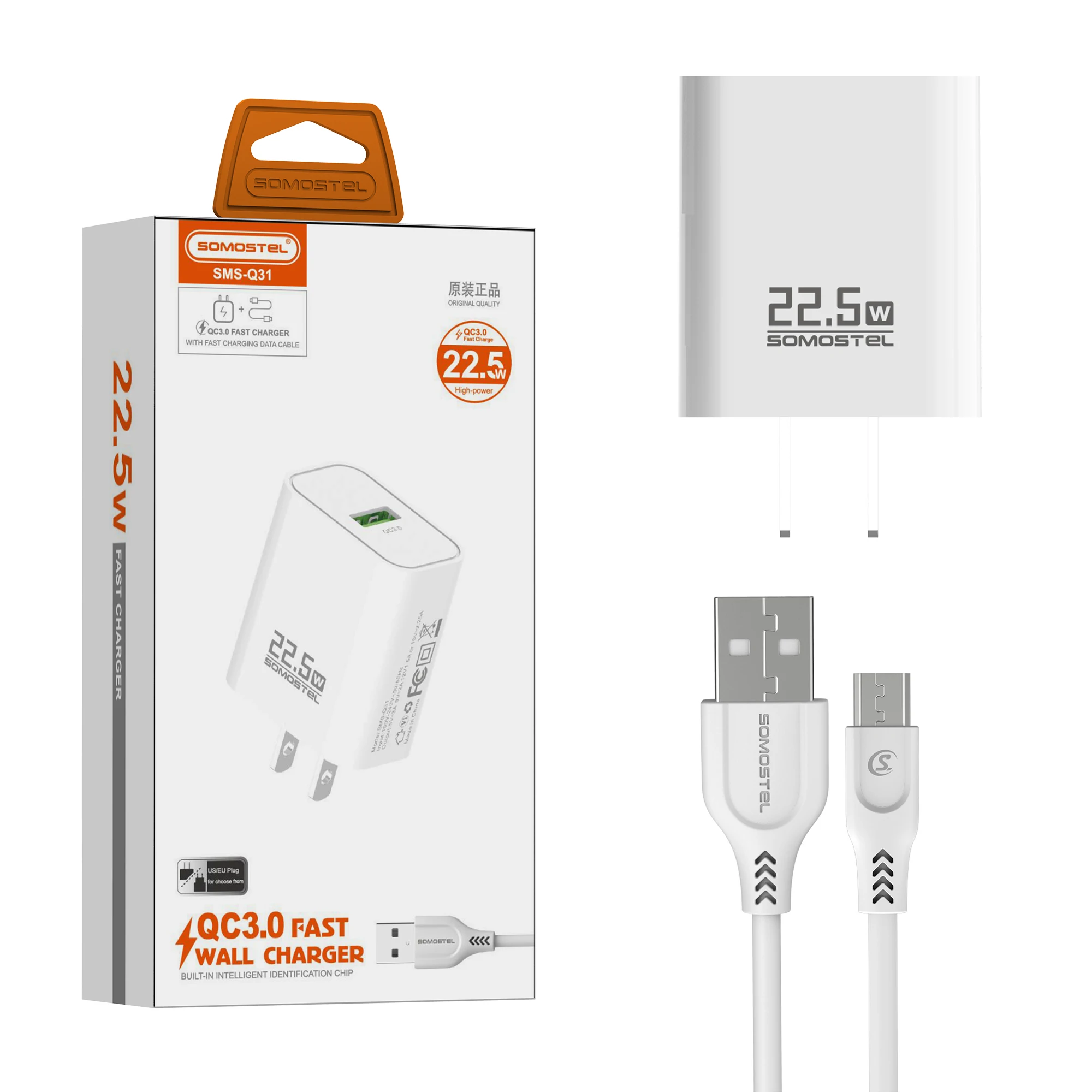 Be Certified Carregadores 22.5W USB Fast Wall Charger Cargador de telefono rapido For Huawei iphone cell phone charger