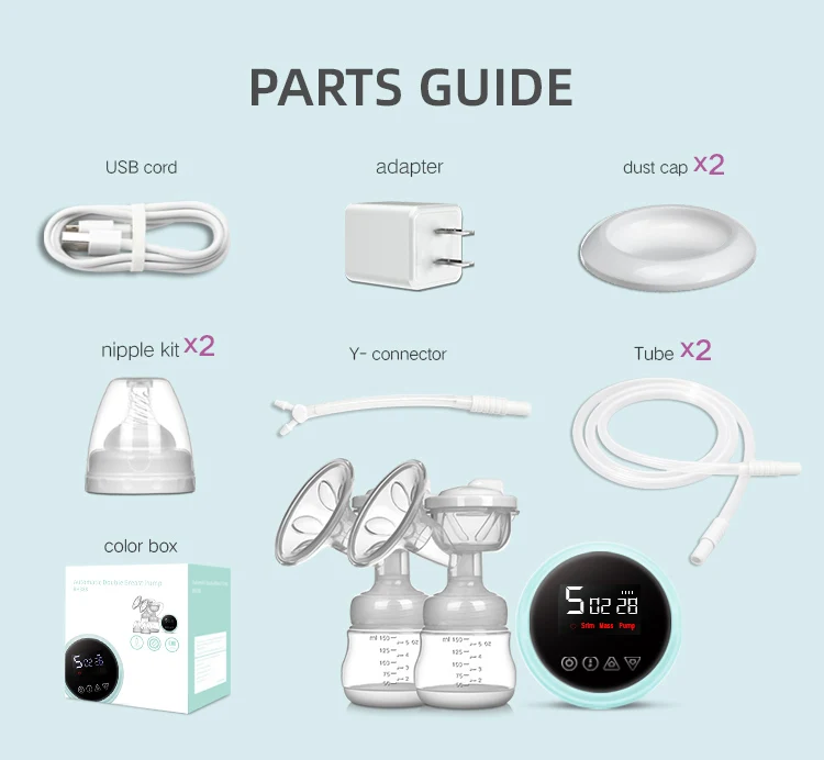 Wide Mouth 100% Eco-friendly Electric Silicone Cordless maternity Breast Milk double Pump