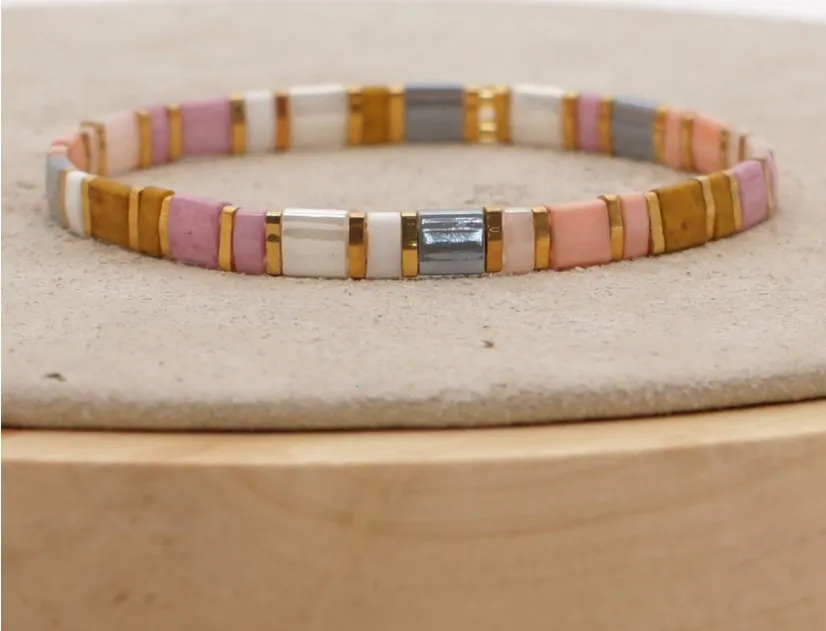 Zooying Custom Retro warm color TILA string bead bracelet delicate  Tila rice bead woman  bracelet  fashion design bracelet