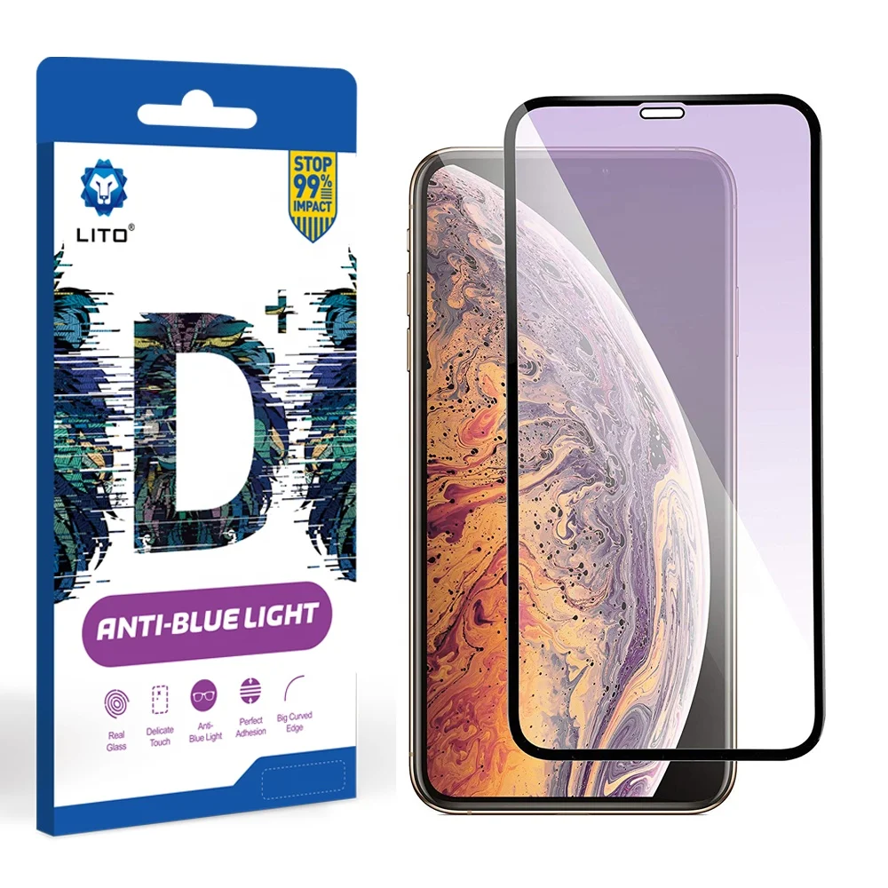 Оптовая продажа, большая дуга для iPhone 11 Pro Max / XS Max, Защитная пленка для экрана из закаленного стекла с защитой от синего света
