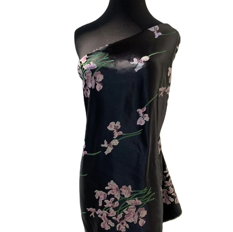 Wholesale polyester floral silk satin fabric satin digital print fabric