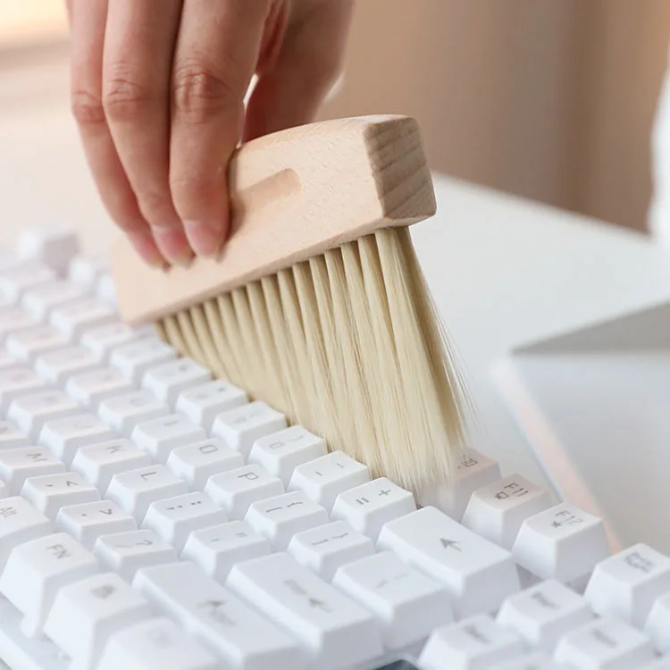 Small Broom Dustpan Cleaning Brush Household Broom Brush And Wooden Mini Dustpan Set For Table Desk