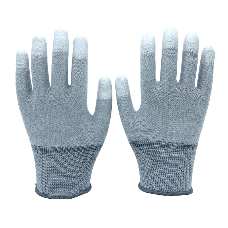 High Quality Wear Resistant Not Easy To Deform Nylon Fabric PU Coated Finger Palm Gloves