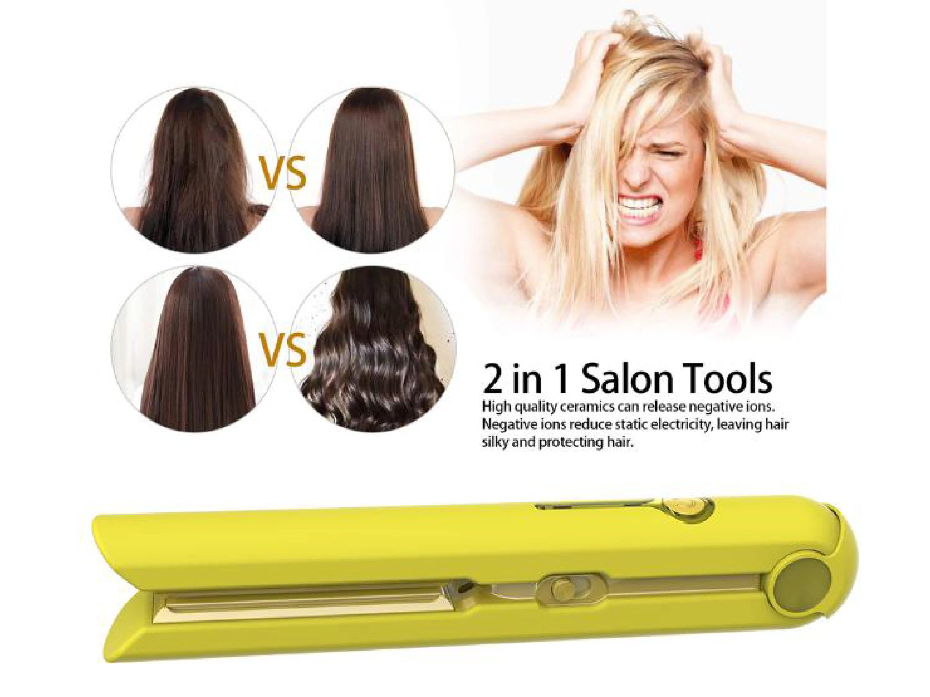 usb mini rechargeable hair straightener