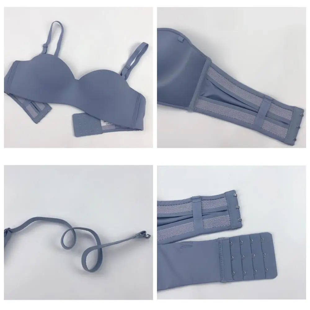 Hot Selling Summer Strapless Seamless Silicone Push Up Invisible Strapless Women One Piece Bra