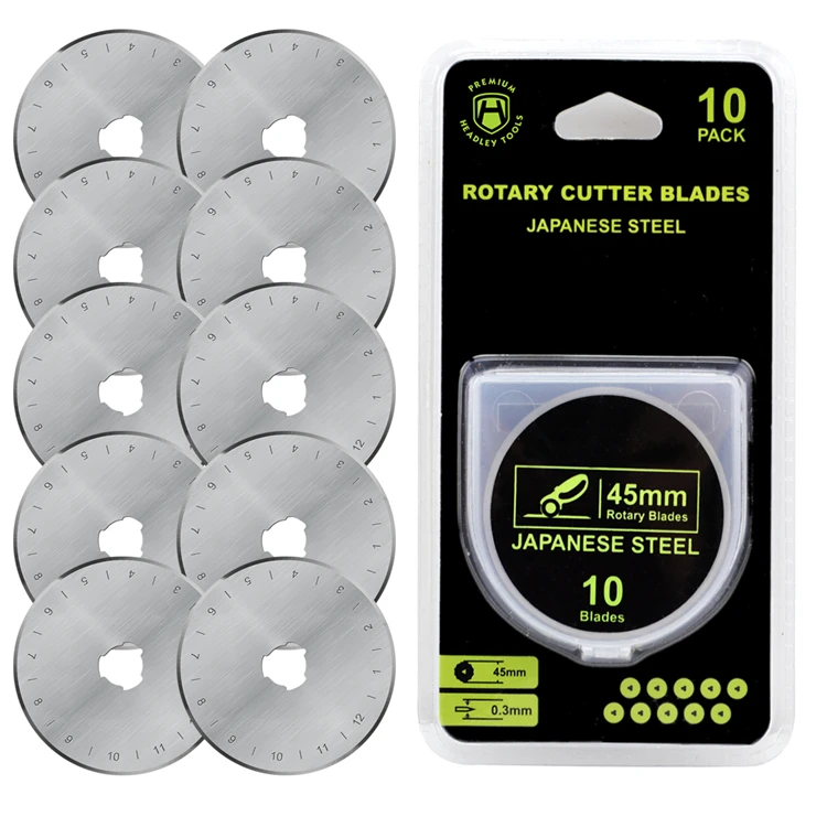 Factory Directly Durable Tool Steel SKS 7 45mm Rotary Cutter Blades fits OLFA DAFA for Quilting Scrapbooking Sewing