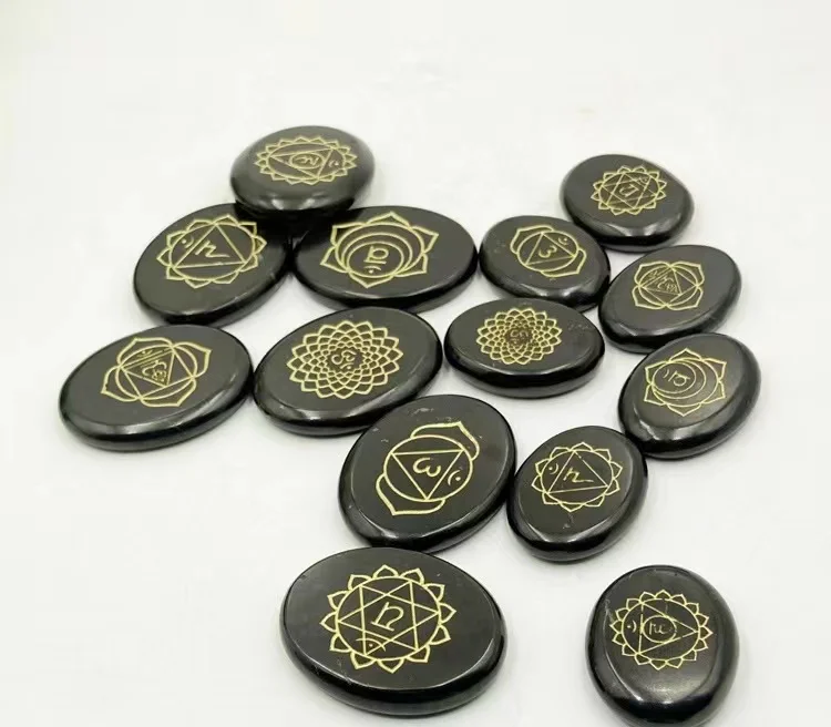 Russian Sub-Graphite Creative Engraving Diagram Energy Stone Jewelry Electronic Jewelry Shungit