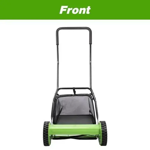 16-Inch 5-Blade Push Reel Lawn Mower Blade Height with Grass Catcher