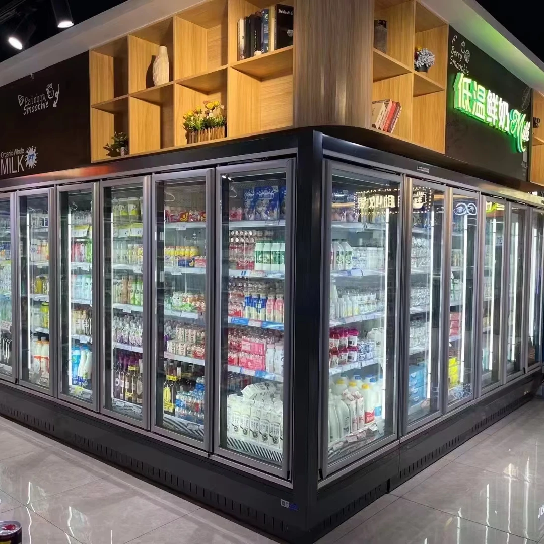 Display Freezer Glass Door Factory For Walk In Cooler Freezer Cold Room Storage With Frame Tempered Glass Door
