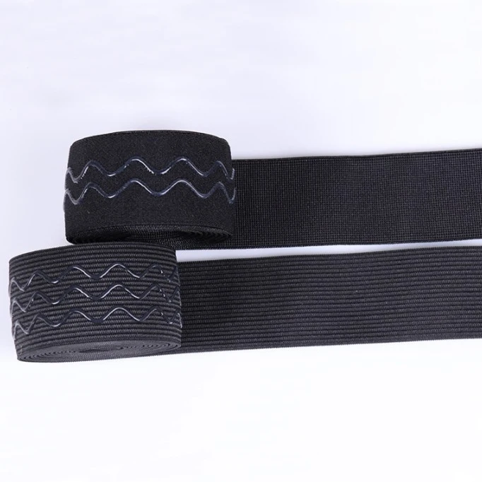 Wholesale Custom Eco Friendly Non Slip Silicone Elastic Webbing Tape Anti Slip Rubber Elastic Band Dots Grip For Underwear