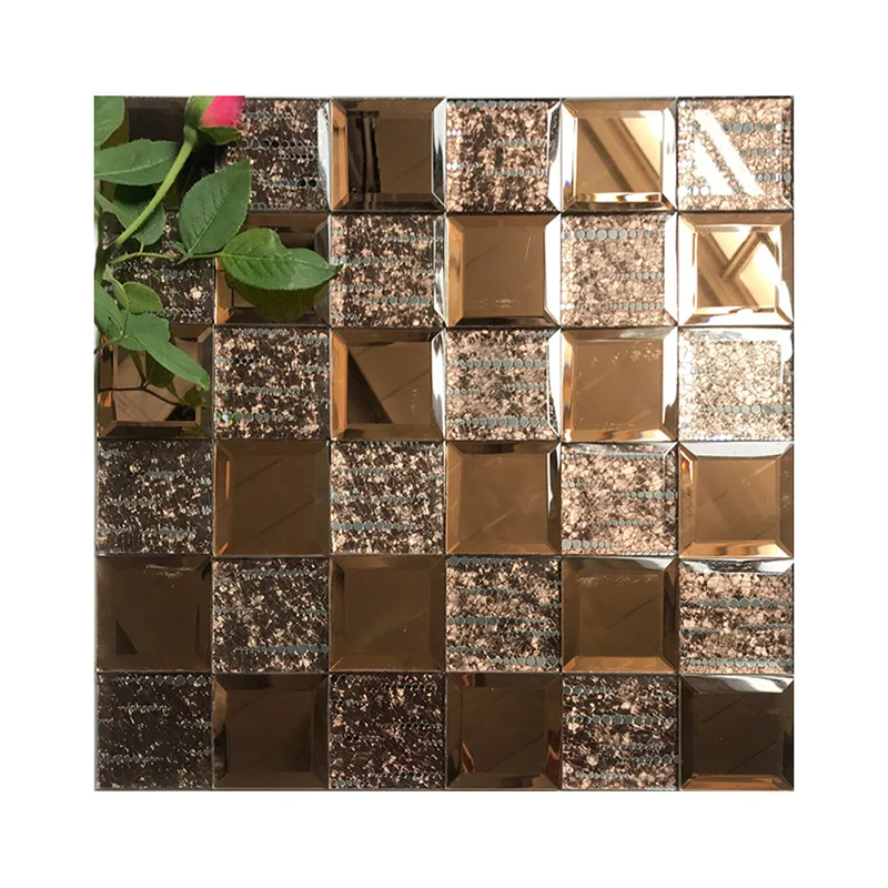 Custom wholesale decorative glass mirror mosaic tile