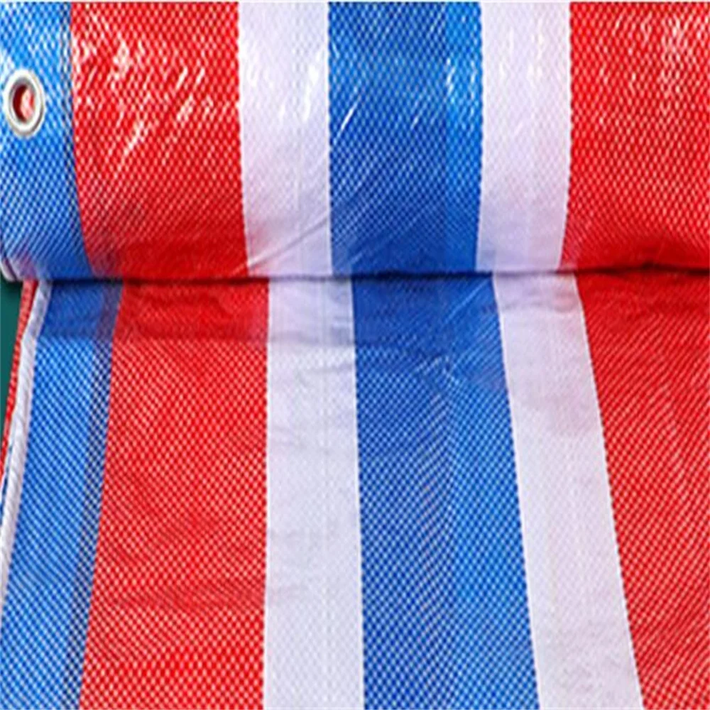 blue white red stripes tarp plastic tarpaulin pe tarpaulin roofing cover waterproof pe mulch striped pe stripes tarpaulin