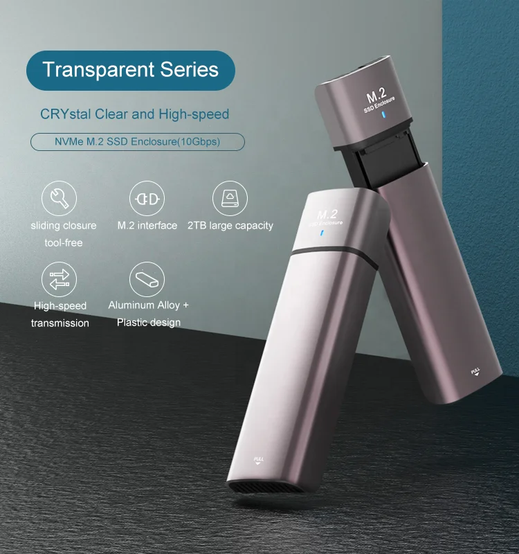 aluminum ssd enclosure with cable tool free m.2 pcie case ssd 2242 nvme pcie to usb nvme case type c nvme ngff usb casing