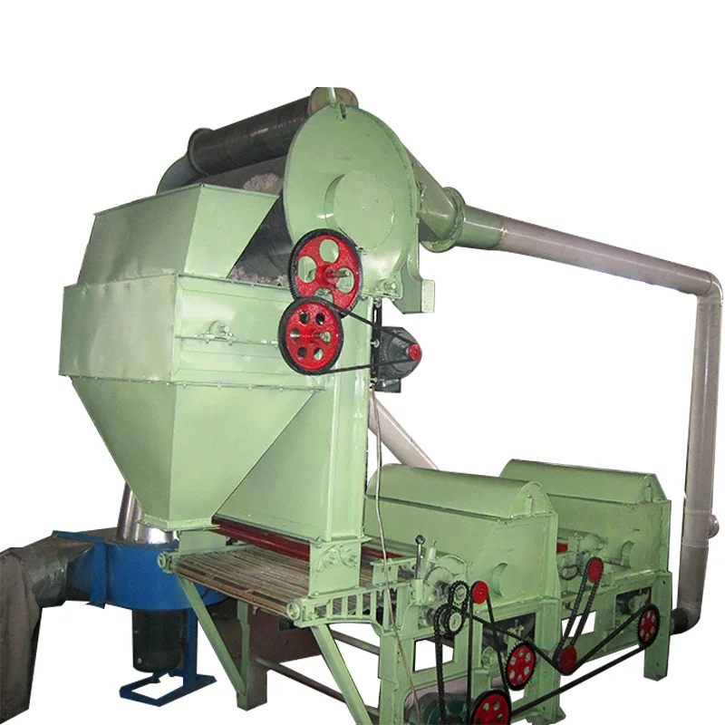cotton recycle Waste cotton loose machine to remove impurities machine 2 roller or 3 roller air recovery machine production line