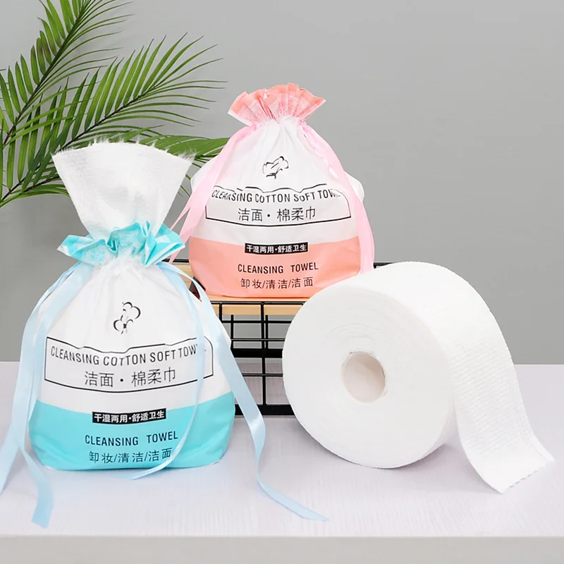 Disposable Face Towel Roll Pack Cleansing Towel Thickened Cotton Soft Makeup Remover Pure Cotton Cotton Pads 222 Pieces