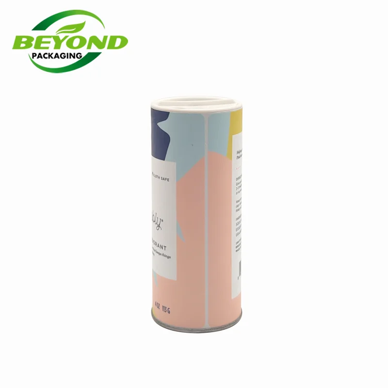 Salt Shaker Plastic Lid Paper Tubes Recycled Food Grade Coffee Chocolate Powder Kraft Packaging Paper Tube