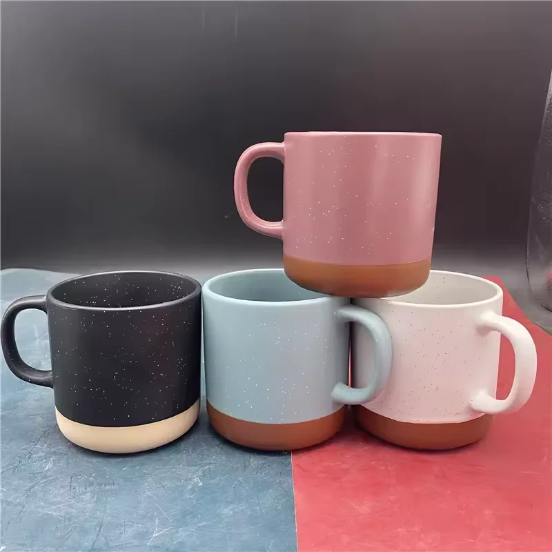 12oz Two Color Patchwork Personalized Ceramic Mug Nordic Style Cute Gift Mug Office Creative Coffee Mug