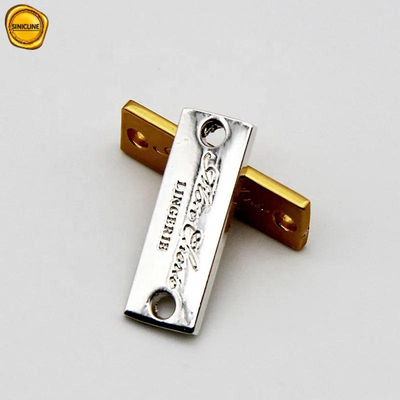 Sinicline new arrival custom gold bikini metal clothing labels