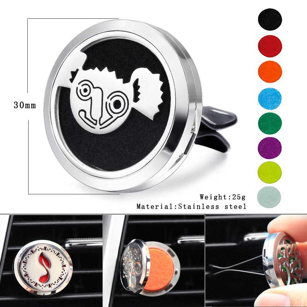 Stainless Steel Hollow Clown Car Air Conditioning Perfume Box Aroma Diffuser Box