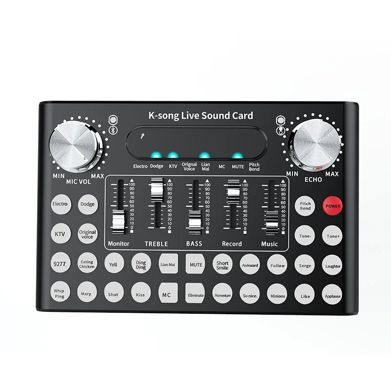 OEM External Soundcard F007 Professional Studio Recording Live Show For Mobilephone Android IOS live broadcast sound card