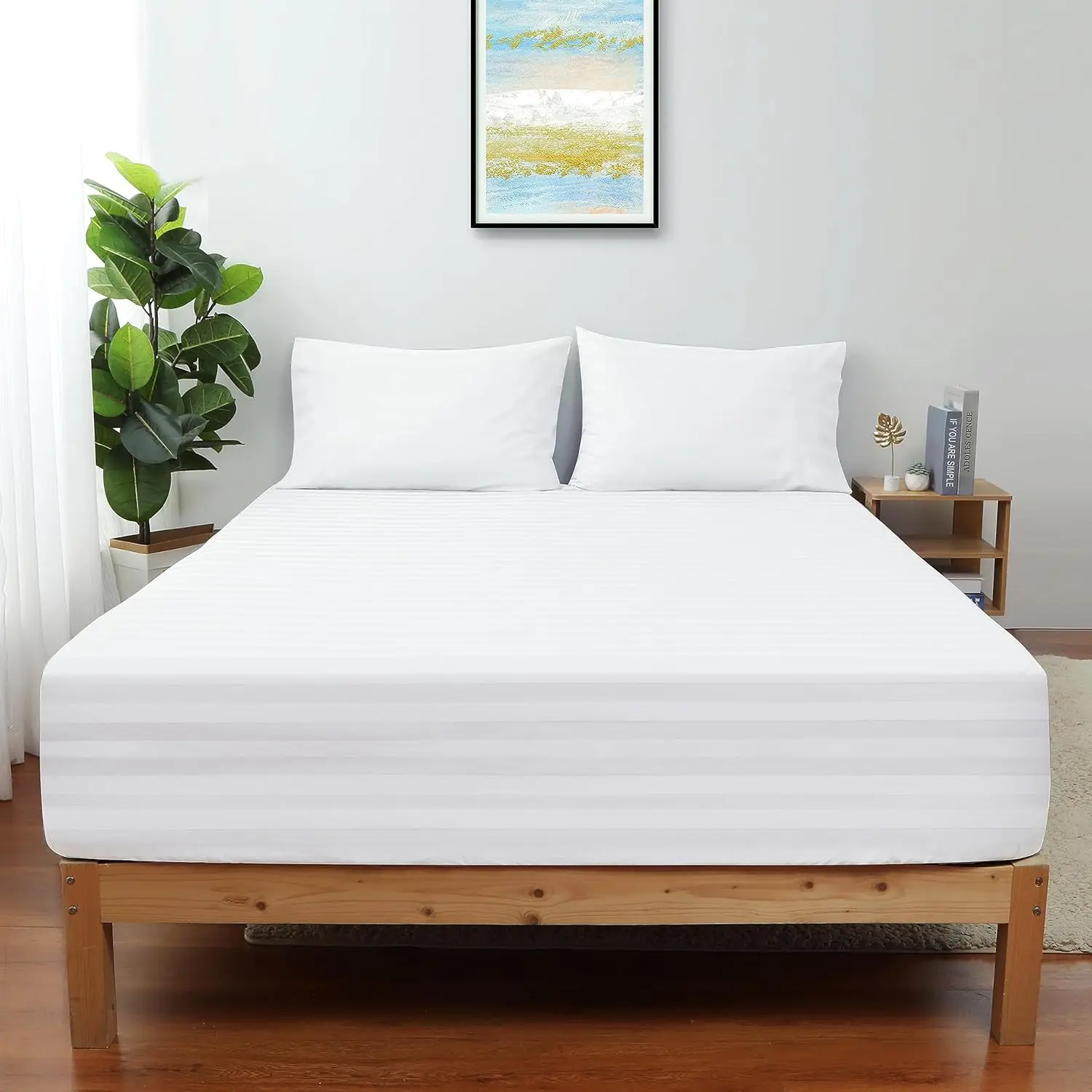 High Quality with Elasticized Deep Pocket Fitted Sheets Bed Sheets 600TC 100% Egyptian Cotton Bedding Set 4 for 5-Star Hotel